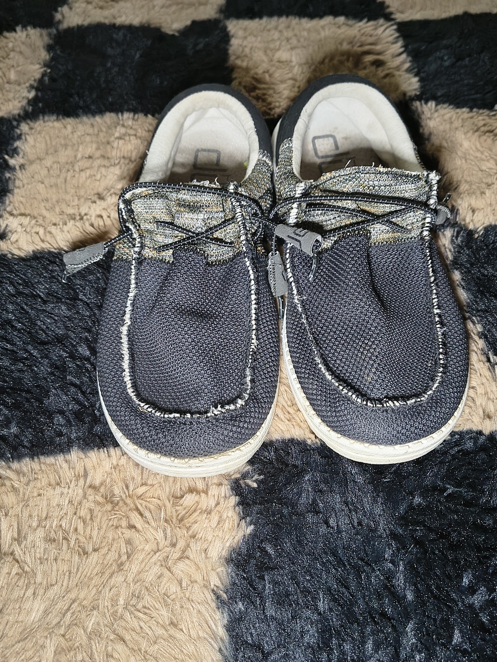 Men's Hey Dudes Canvas Slip-On Shoes with Toggle Laces